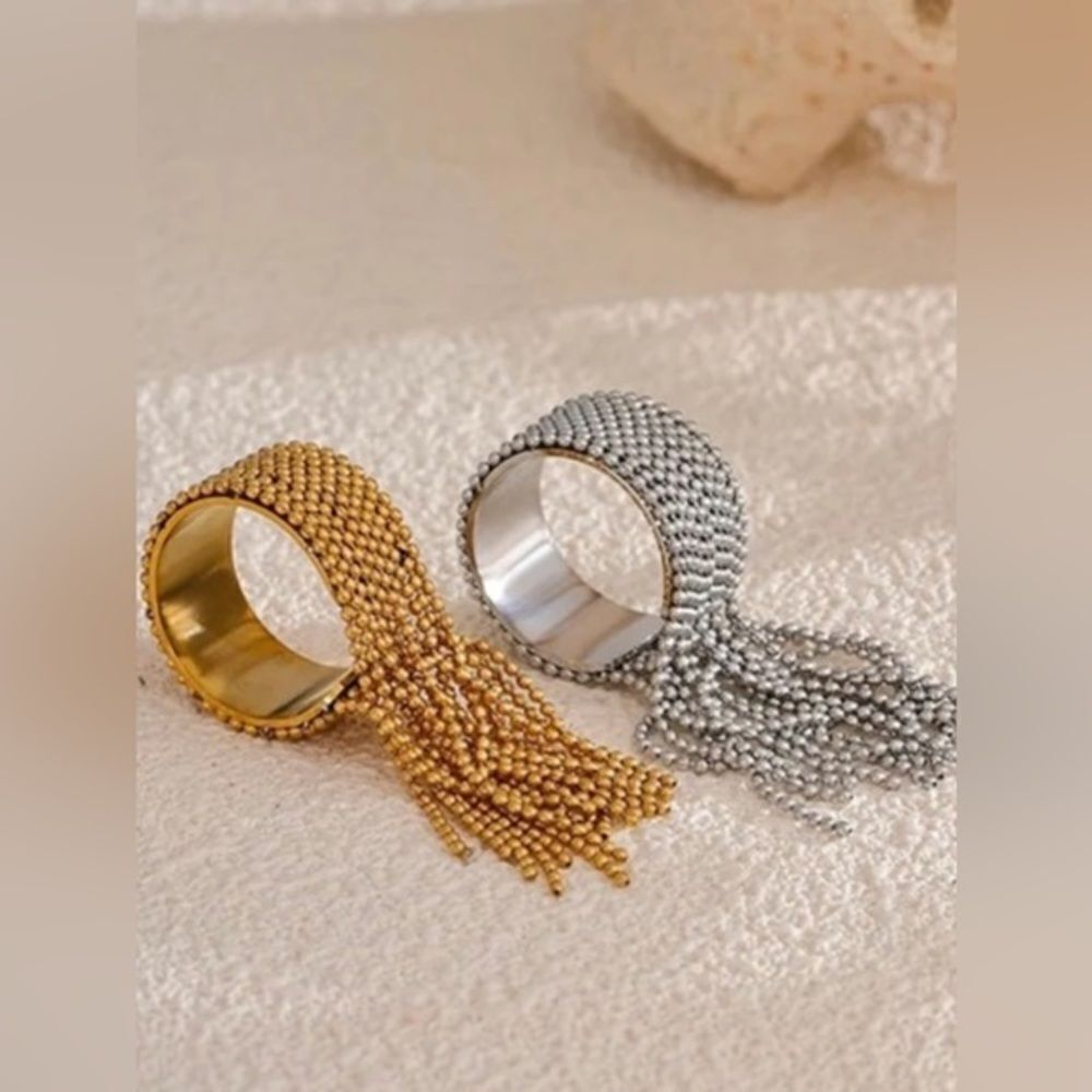 Gold Plated Tassel Ring